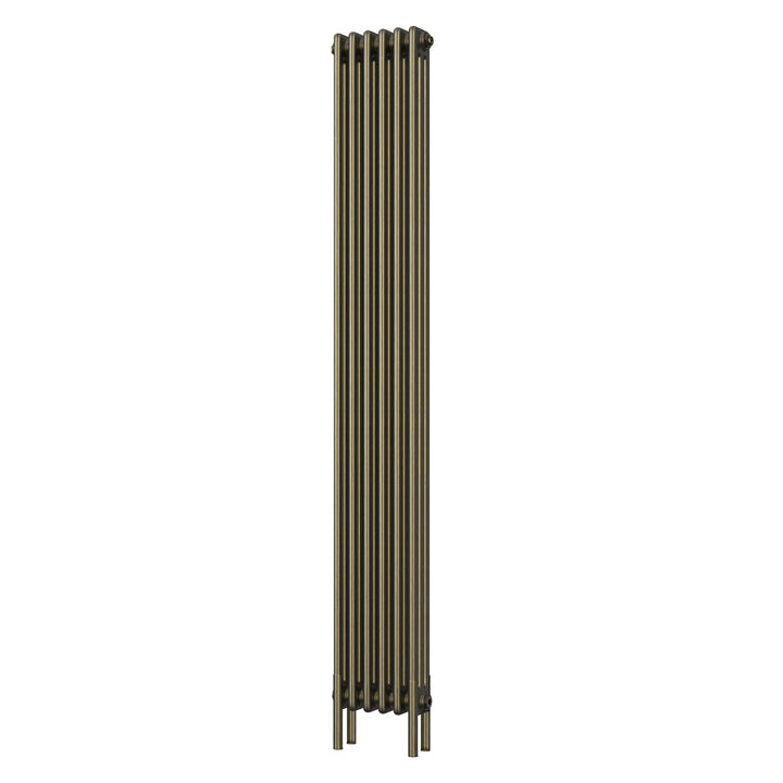 Alpha - Antique Brass Vertical Column Radiator H1800mm x W287mm 3 Column - Feet Included