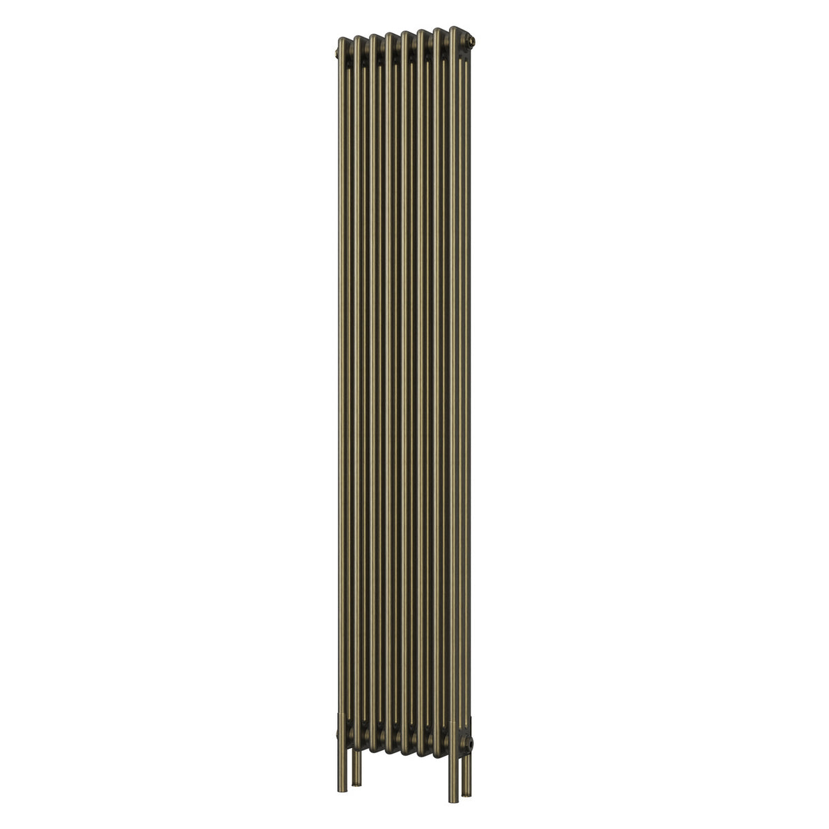 Alpha - Antique Brass Vertical Column Radiator H1800mm x W376mm 3 Column - Feet Included