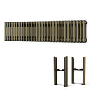 Alpha - Antique Brass Column Radiator H300mm x W1355mm 3 Column - Feet Included