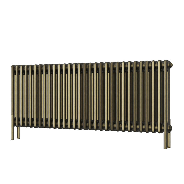 Alpha - Antique Brass Column Radiator H500mm x W1355mm 3 Column - Feet Included
