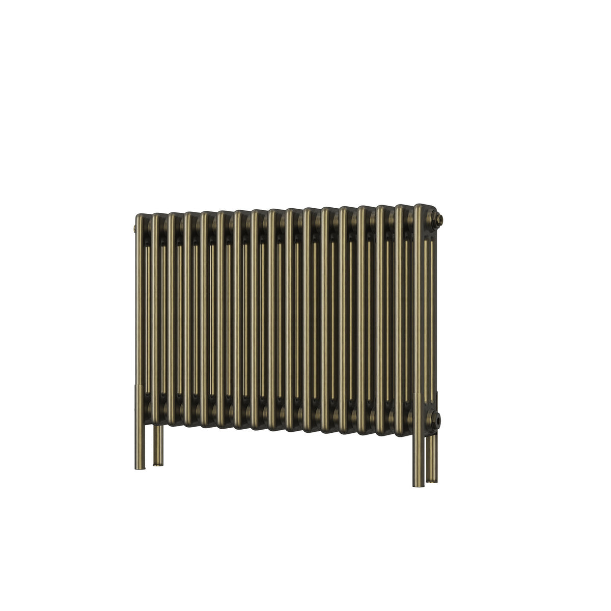 Alpha - Antique Brass Column Radiator H500mm x W777mm 3 Column - Feet Included