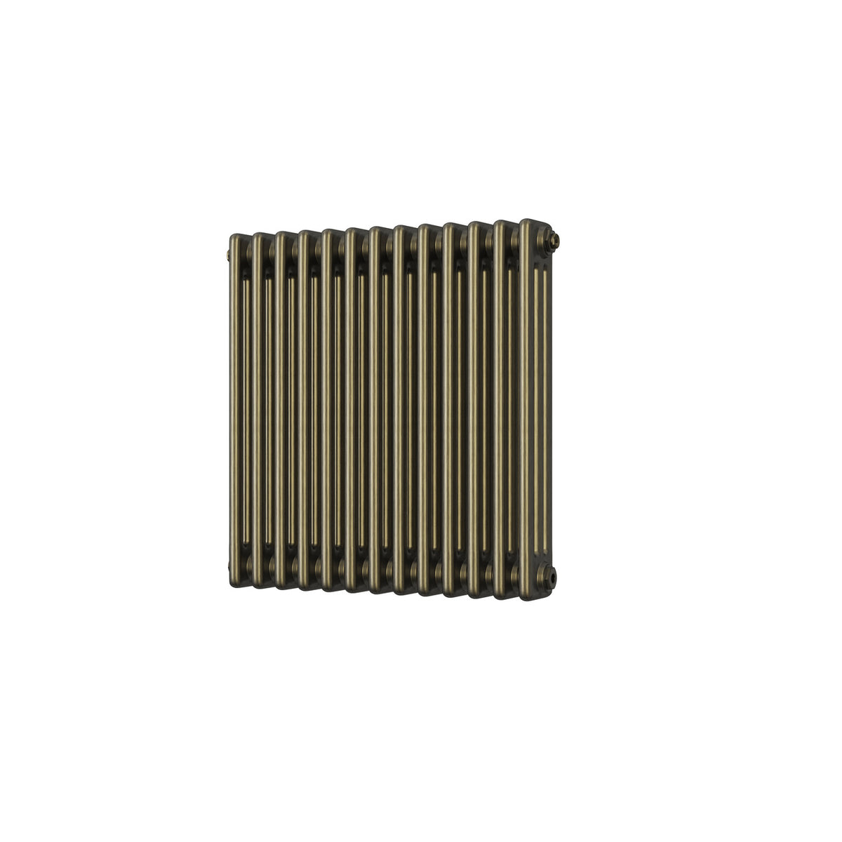 Alpha - Antique Brass Column Radiator H600mm x W599mm 3 Column