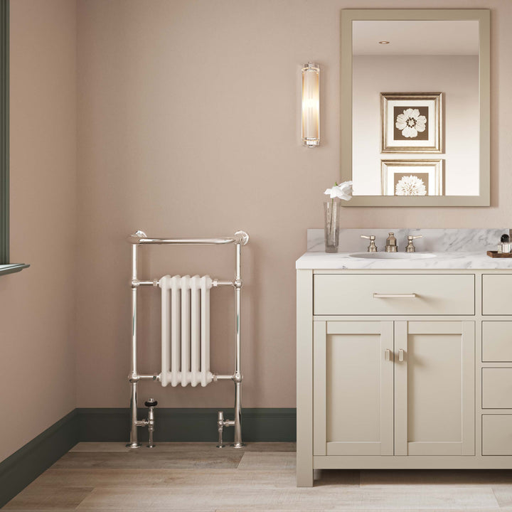 Arundel - White Traditional Towel Radiator - H963mm x W538mm - Floor Standing