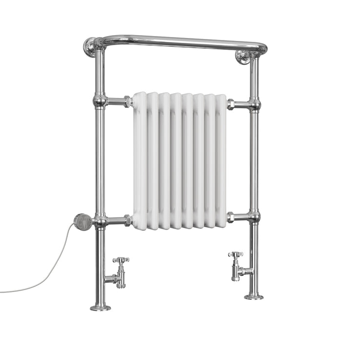 Arundel - Traditional Dual Fuel Towel Rail H963mm x W673mm Thermostatic - Floor Standing