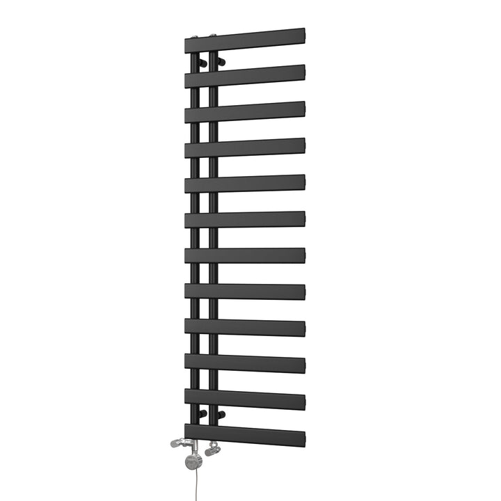 Agar - Black Dual Fuel Towel Rail H1564mm x W500mm Thermostatic