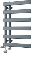 Agar - Anthracite Dual Fuel Towel Rail H748mm x W500mm Thermostatic
