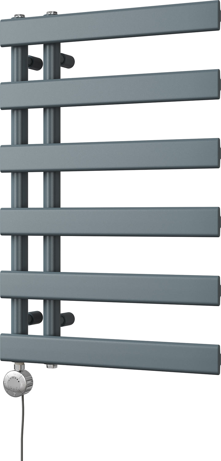Agar - Anthracite Electric Towel Rail H748mm x W500mm 300w Thermostatic
