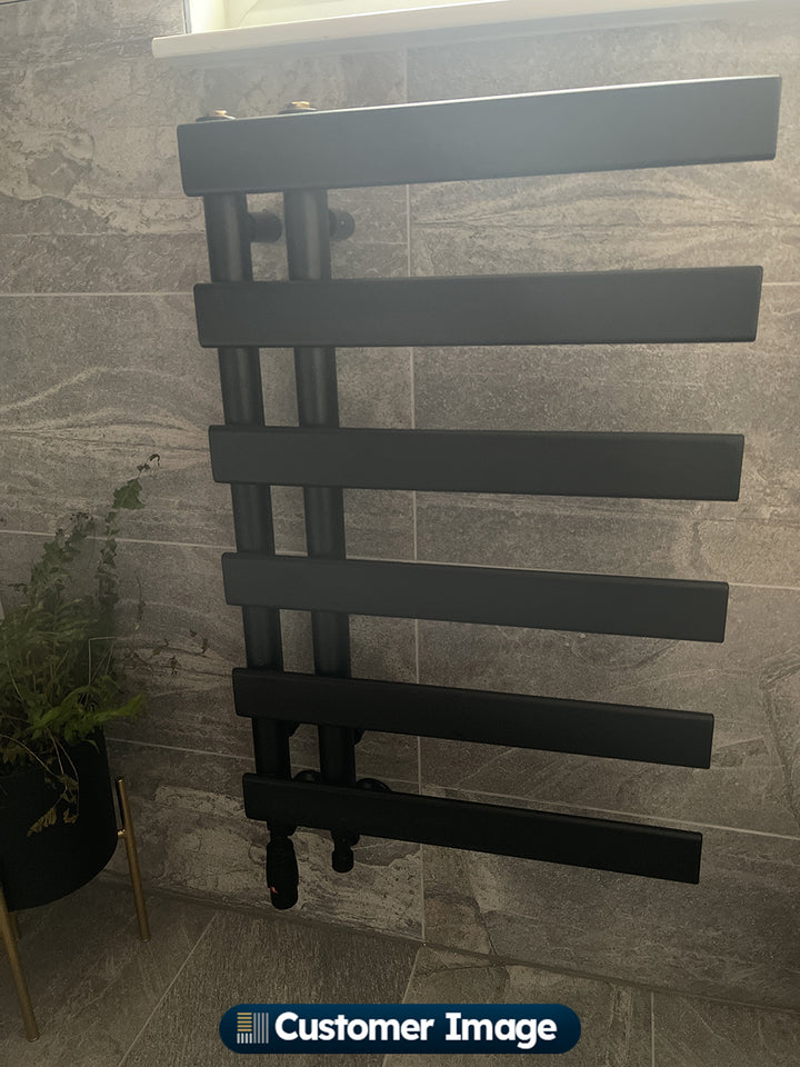 Agar - Black Towel Radiator - H748mm x W500mm