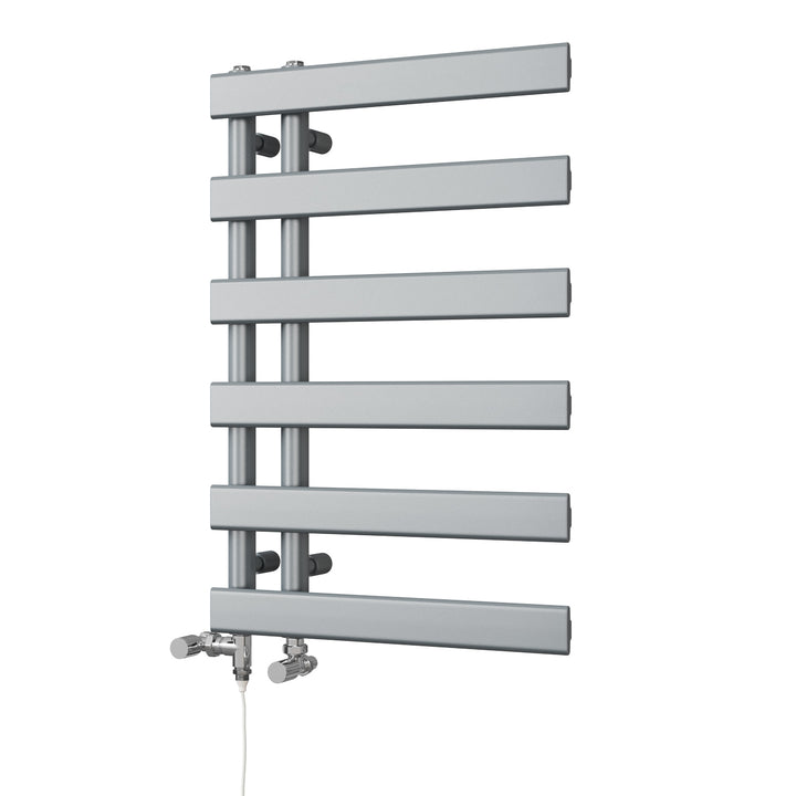 Agar - Silver Dual Fuel Towel Rail H748mm x W500mm Standard