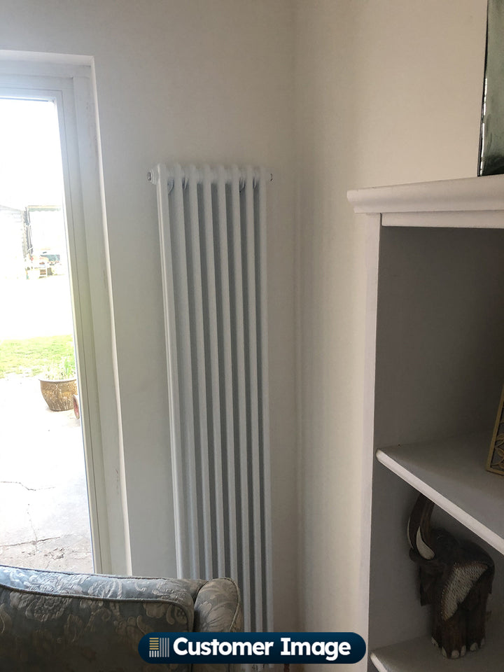 Alpha - White Vertical Column Radiator H1800mm x W372mm 2 Column - Feet Included