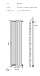Alpha - Antique Brass Vertical Column Radiator H1800mm x W460mm 2 Column