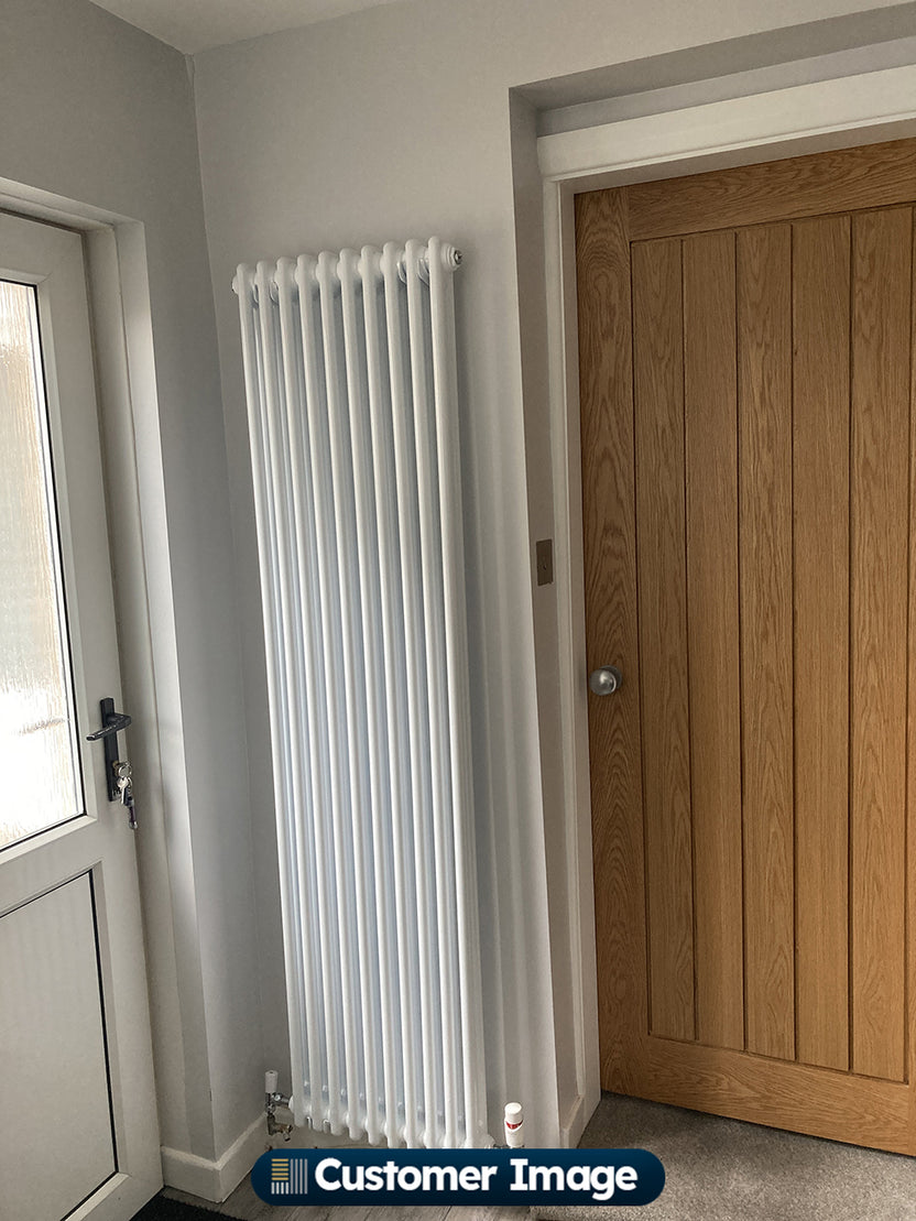 White Vertical Column Radiator H1800mm x W460mm 2 Column - Alpha | UK ...