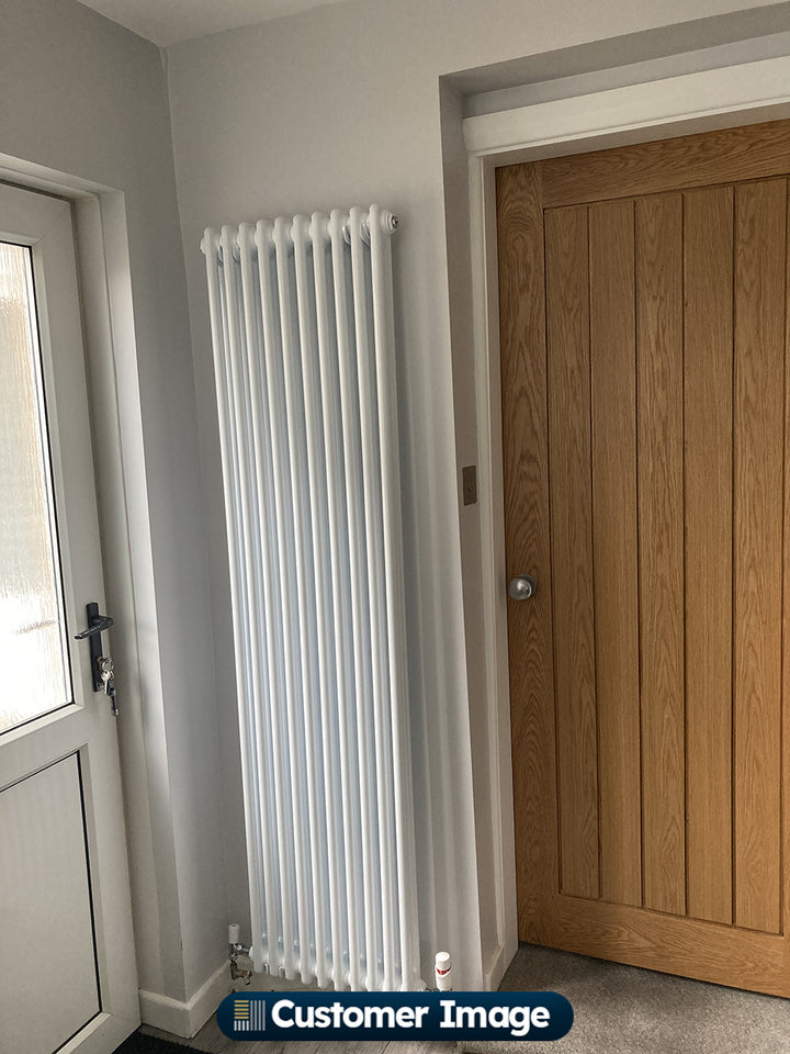 Alpha - White Vertical Column Radiator H1800mm x W460mm 2 Column - Feet Included