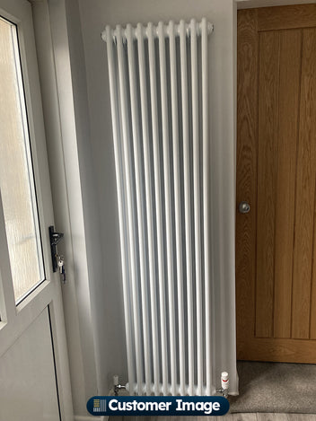 White Vertical Column Radiator H1800mm x W460mm 2 Column - Alpha | UK ...
