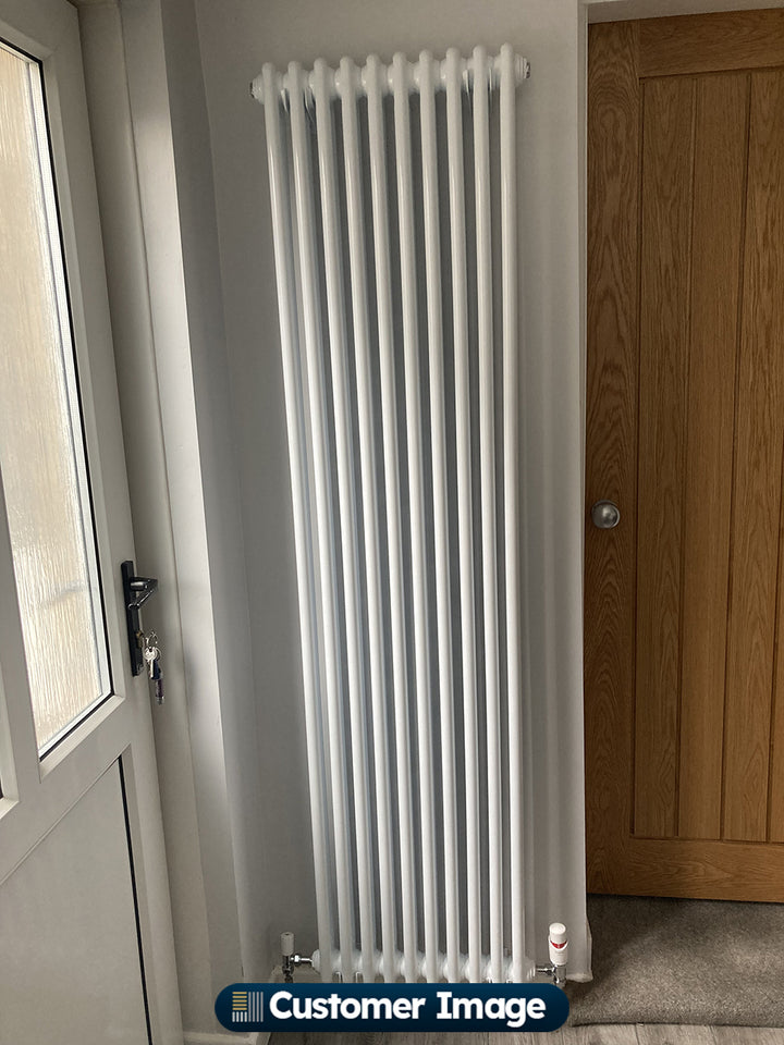 Alpha - White Vertical Column Radiator H1800mm x W460mm 2 Column - Feet Included