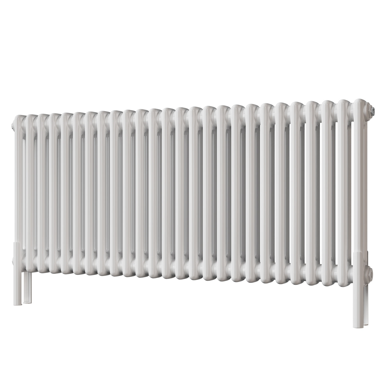 Alpha - White Column Radiator H500mm x W1164mm 2 Column - Feet Included - Feet Included