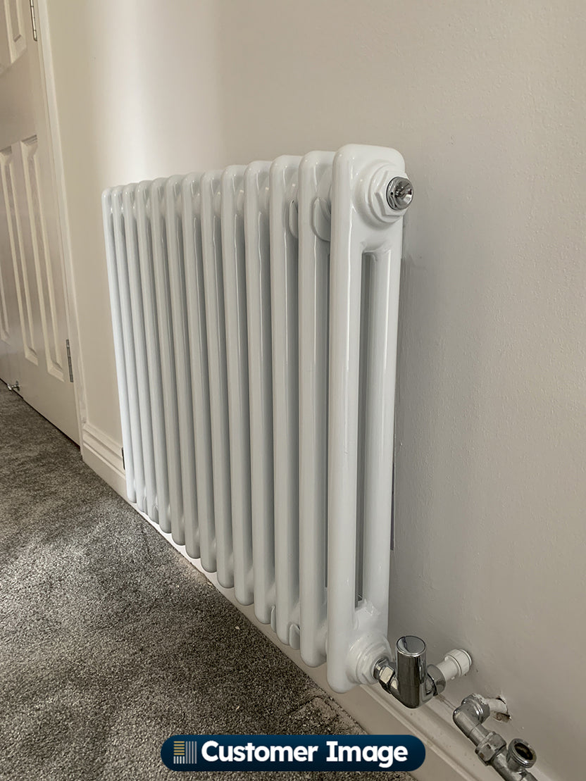 White Column Radiator H500mm x W592mm 2 Column - Alpha | UK Radiators