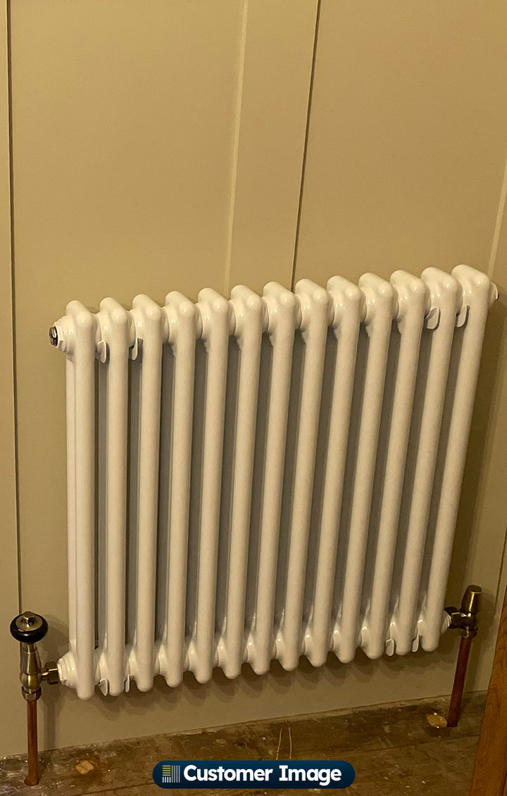 Alpha - White Column Radiator H600mm x W592mm 2 Column - Feet Included