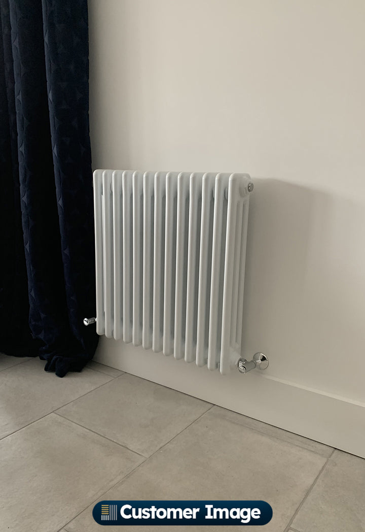 Alpha - Antique Brass Column Radiator H600mm x W599mm 3 Column