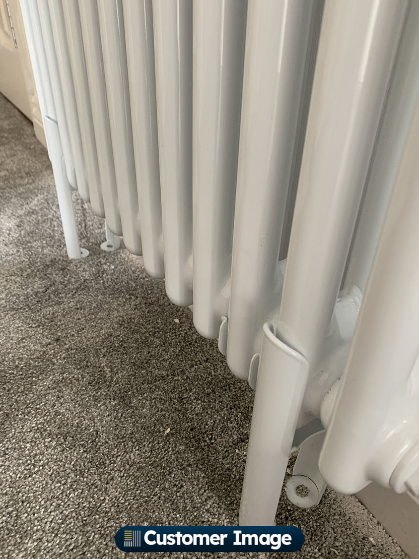 Collum Radiator Icon Column Radiator Feet - 2 Column White - Alpha | UK Radiators
