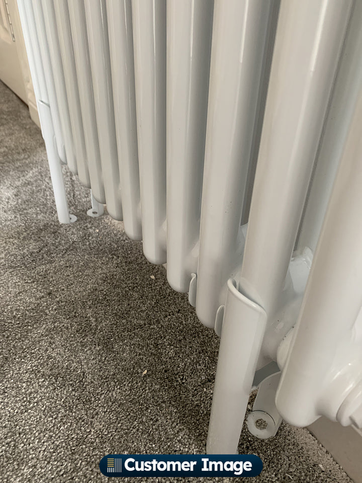 Alpha - White Column Radiator H500mm x W1164mm 2 Column - Feet Included - Feet Included