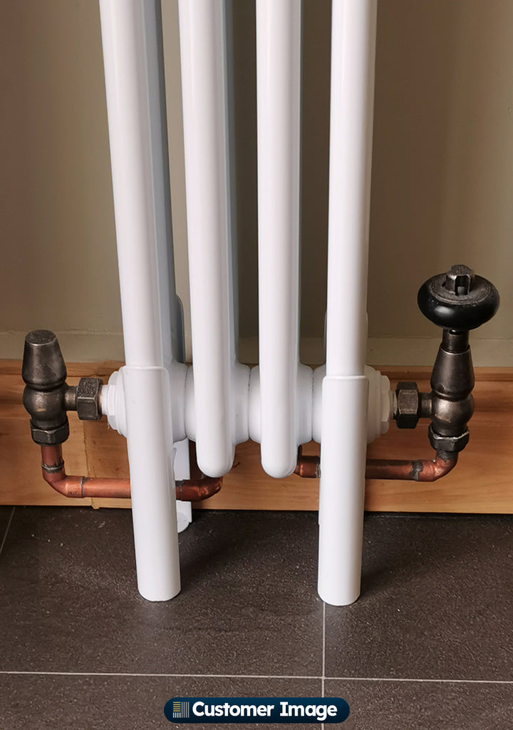 Alpha - White Vertical Column Radiator H1800mm x W198mm 3 Column - Feet Included