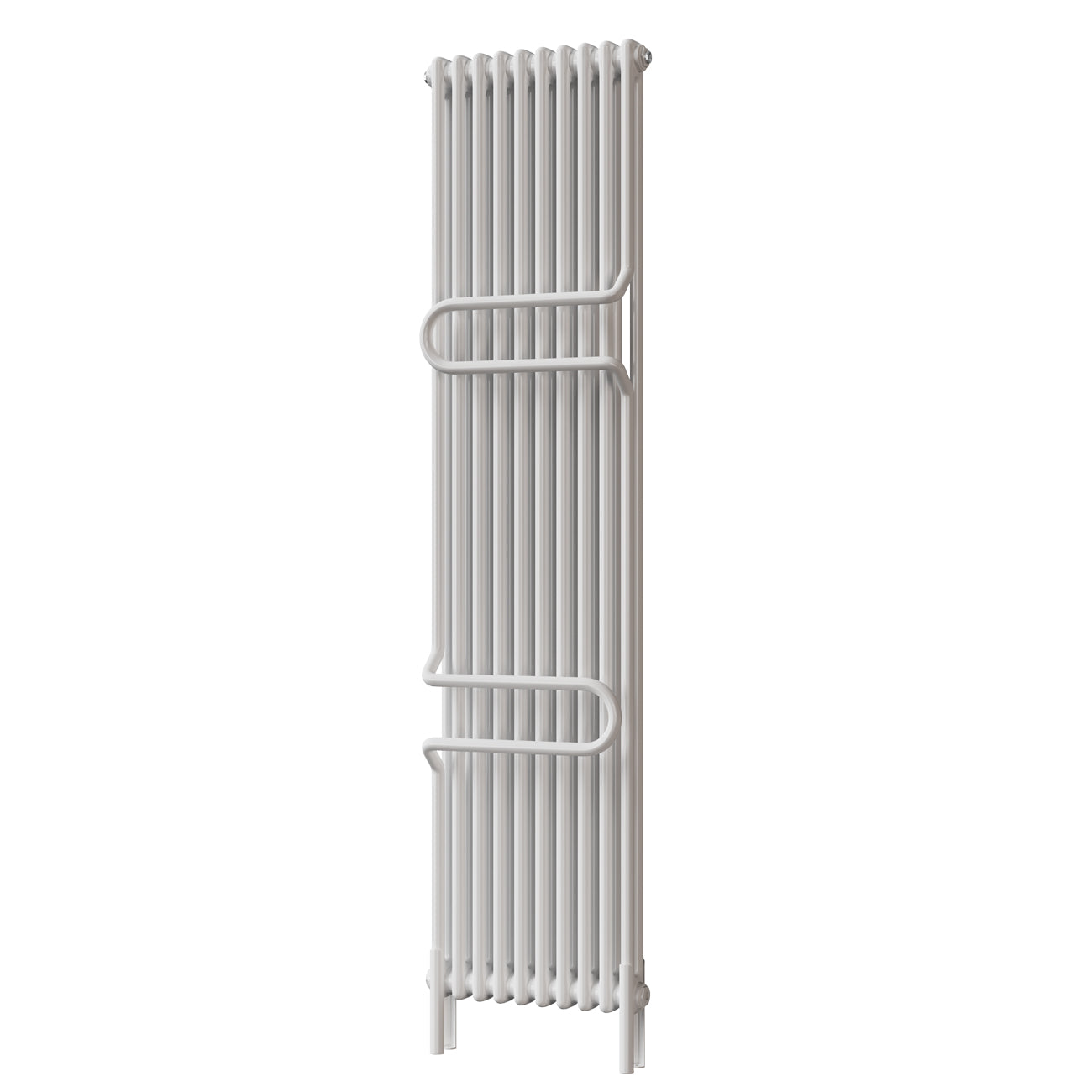 Alpha - White Vertical Towel Bar Column Radiator H1800mm x W460mm 2 Column - Feet Included