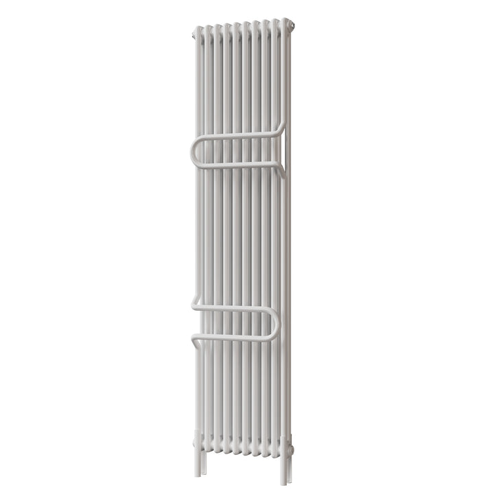 Alpha - White Vertical Towel Bar Column Radiator H1800mm x W460mm 2 Column - Feet Included