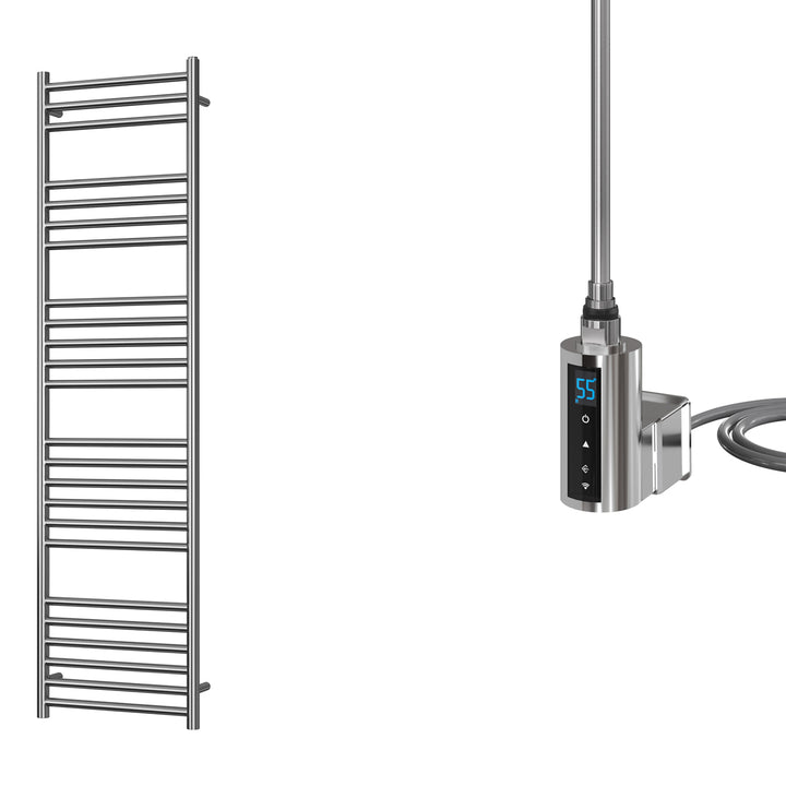 Aston - Stainless Steel Electric Towel Rail H1600mm x W400mm Straight 300w Thermostatic WIFI