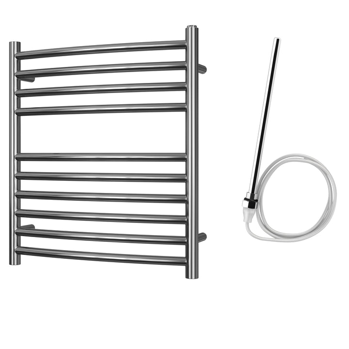 Aston - Stainless Steel Electric Towel Rail H600mm x W500mm Curved 150w Standard