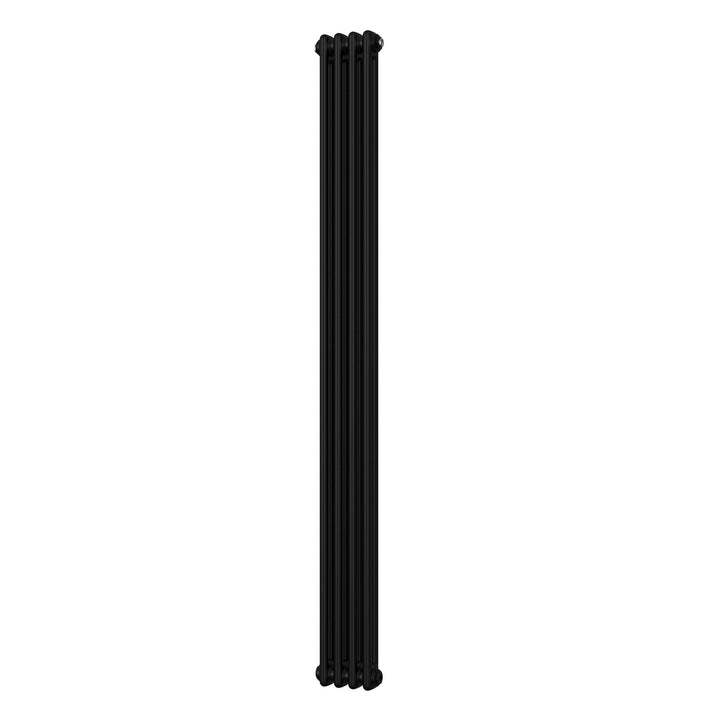 Alpha - Black Vertical Column Radiator H1800mm x W196mm 2 Column - Feet Included