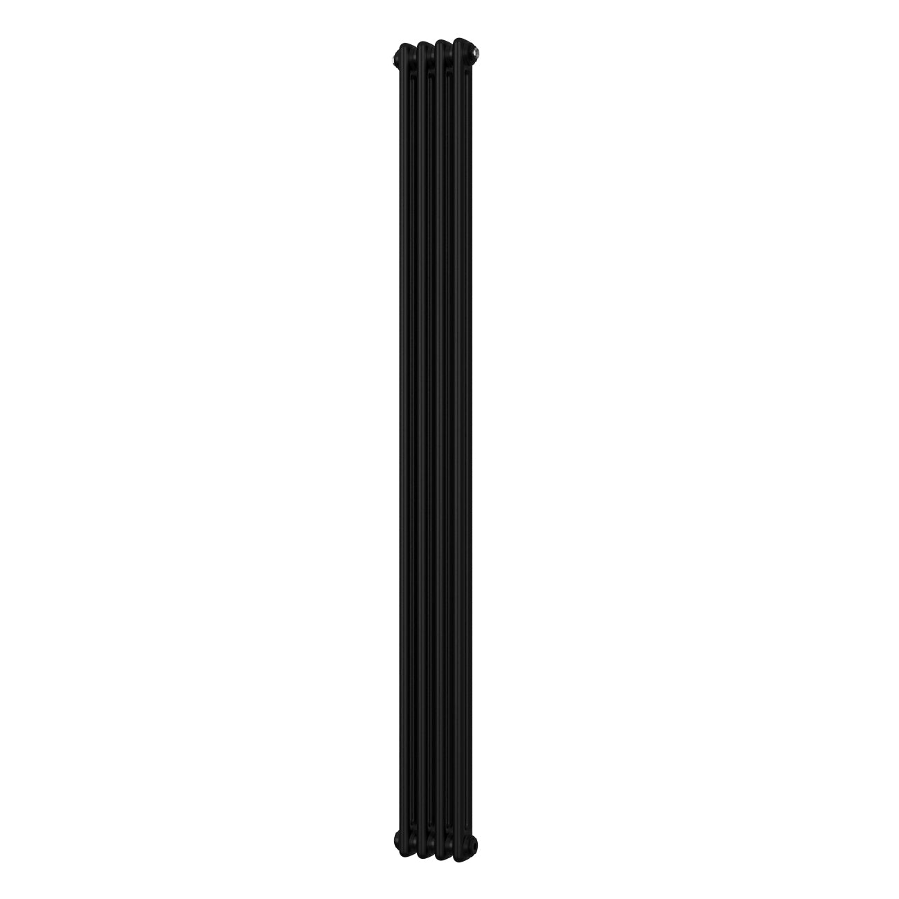 Alpha - Black Vertical Column Radiator H1800mm x W196mm 2 Column - Feet Included