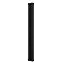 Alpha - Black Vertical Column Radiator H1800mm x W196mm 2 Column - Feet Included