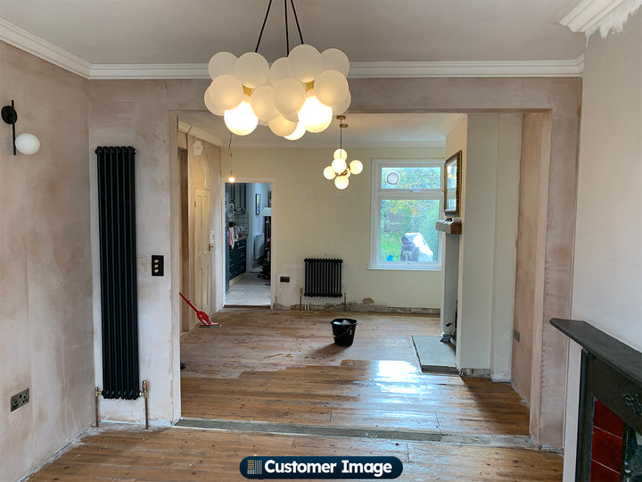 Alpha - Black Vertical Column Radiator H1800mm x W284mm 2 Column - Feet Included