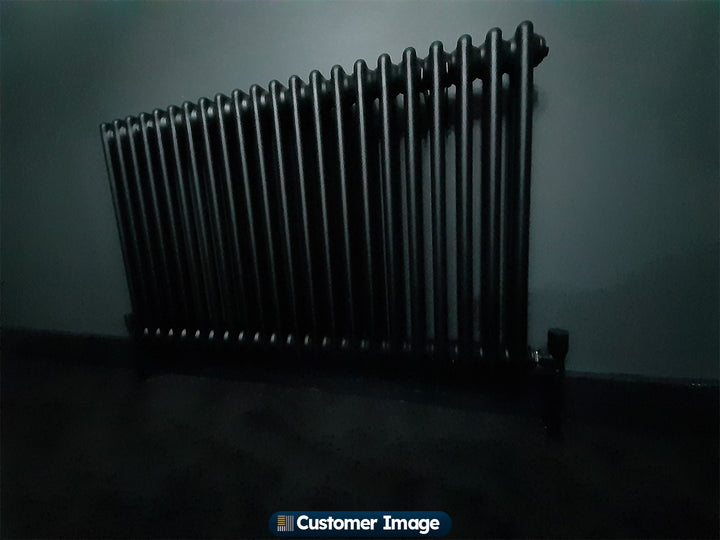 Alpha - Black Column Radiator H600mm x W988mm 2 Column - Feet Included