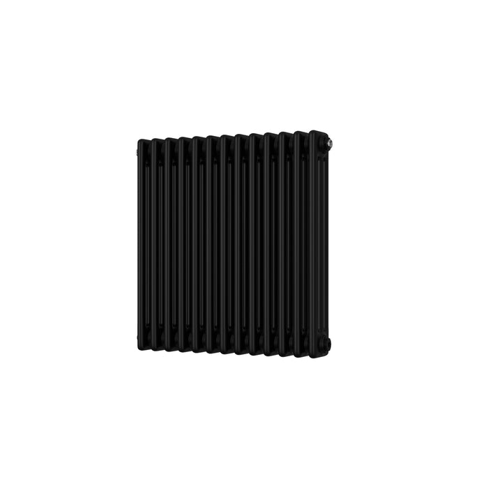 Alpha - Black Column Radiator H600mm x W599mm 3 Column - Feet Included