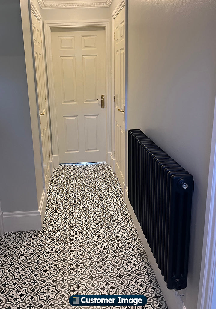 Alpha - Black Column Radiator H600mm x W999mm 3 Column - Feet Included
