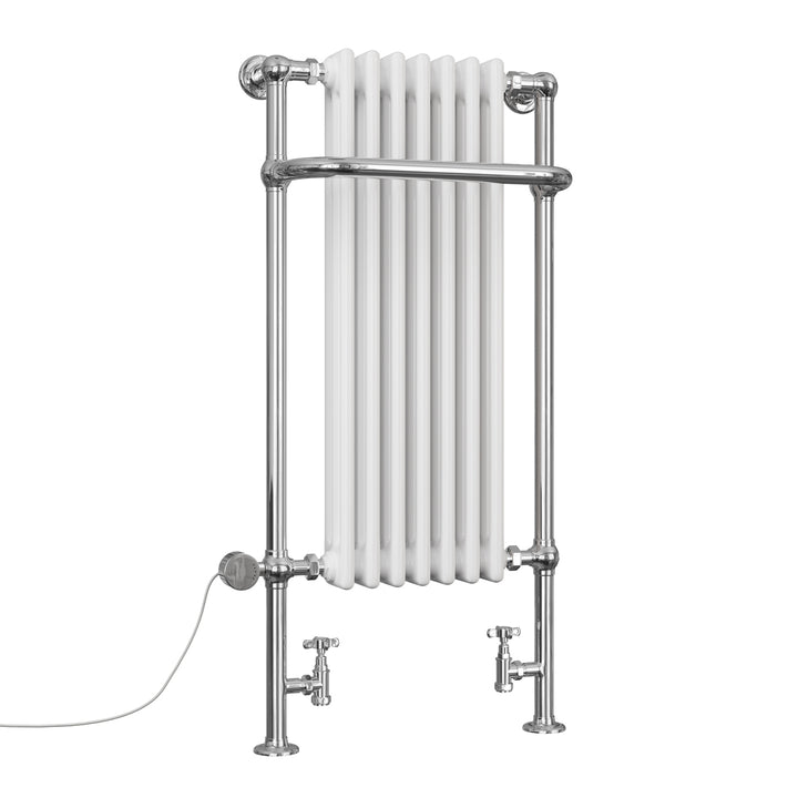 Balmoral - Traditional Dual Fuel Towel Rail H1130mm x W553mm Thermostatic - Floor Standing
