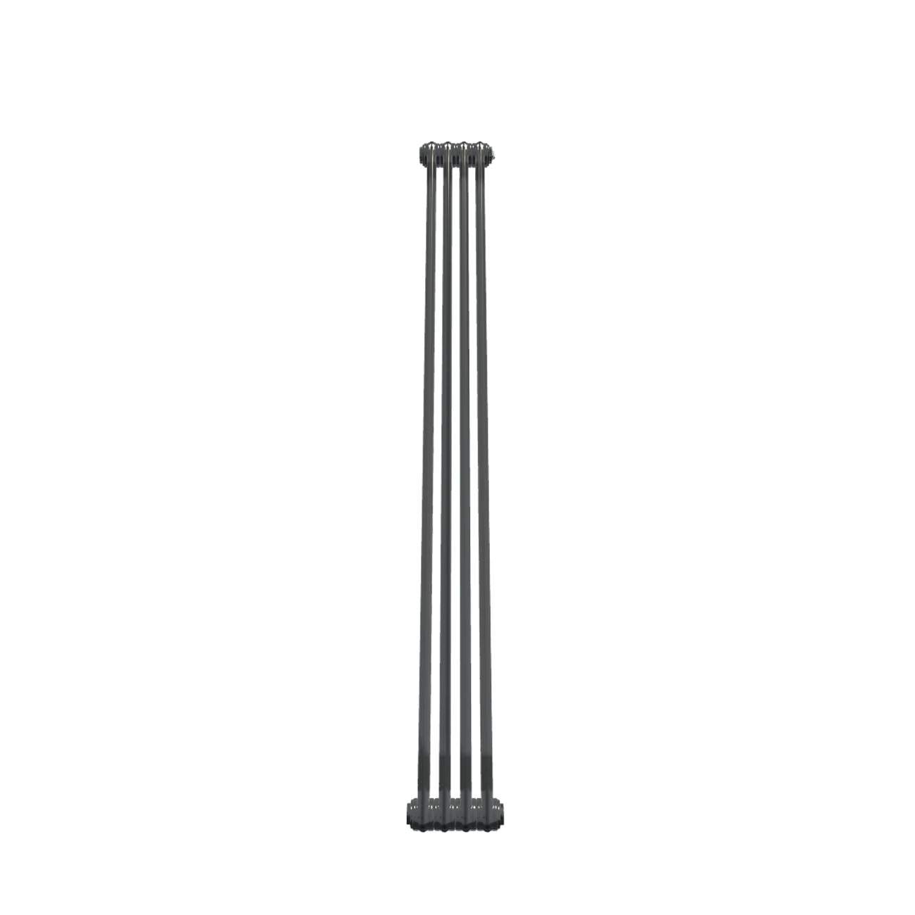 Bircham - Raw Metal Vertical Column Radiator H1800mm x W206mm 2 Column - Feet Included