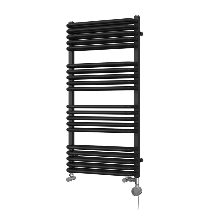 Crossmoor - Black Dual Fuel Towel Rail H1000mm x W500mm Thermostatic