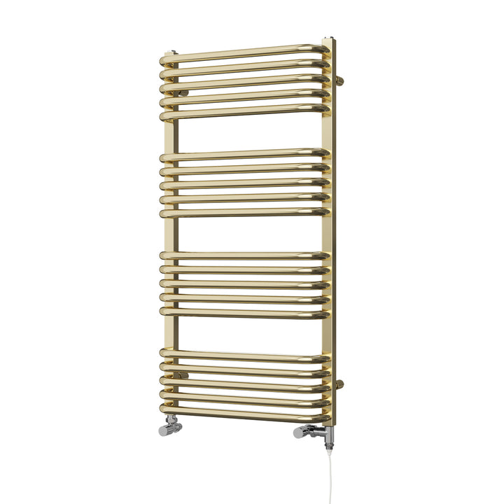 Crossmoor - Polished Gold Dual Fuel Towel Rail H1000mm x W500mm Standard