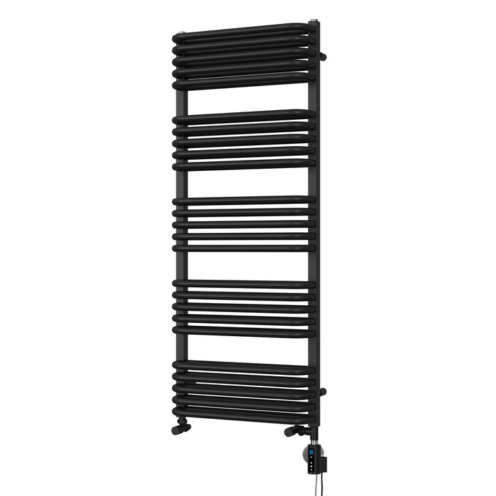 Crossmoor - Black Dual Fuel Towel Rail H1269mm x W500mm Thermostatic