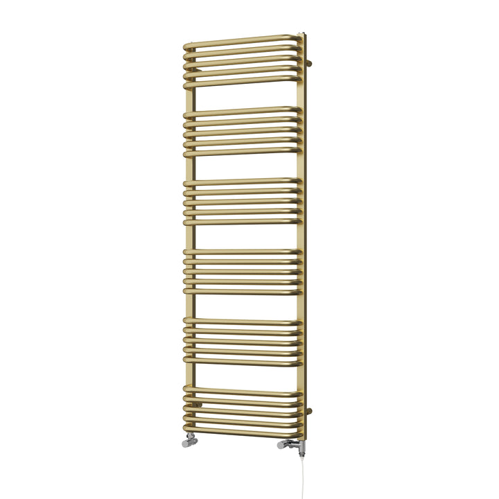 Crossmoor - Brushed Brass Dual Fuel Towel Rail H1533mm x W500mm Standard