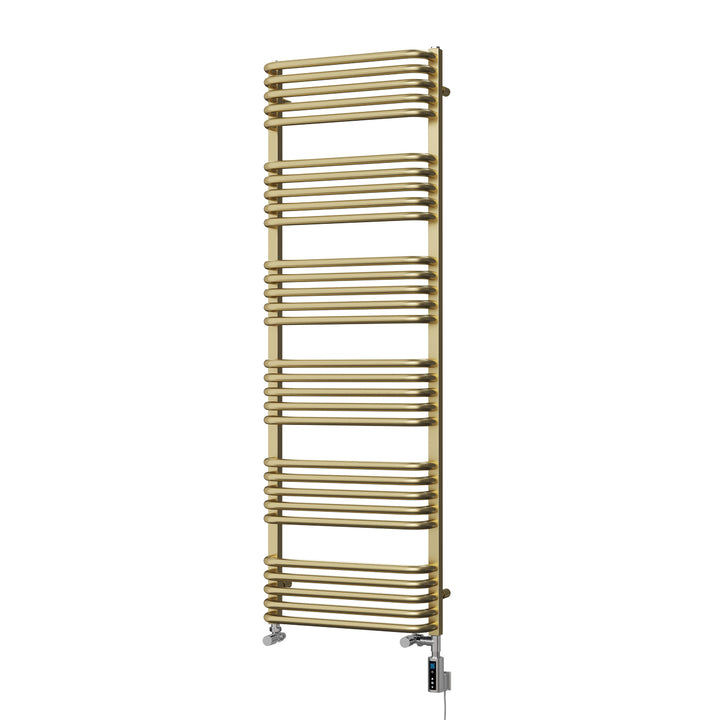 Crossmoor - Brushed Gold Dual Fuel Towel Rail H1533mm x W500mm Thermostatic WIFI