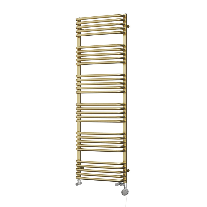 Crossmoor - Brushed Gold Dual Fuel Towel Rail H1533mm x W500mm Thermostatic