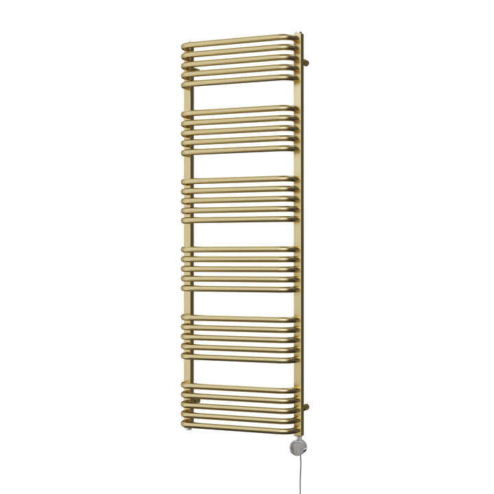 Crossmoor - Brushed Brass Electric Towel Rail H1533mm x W500mm 800w Thermostatic