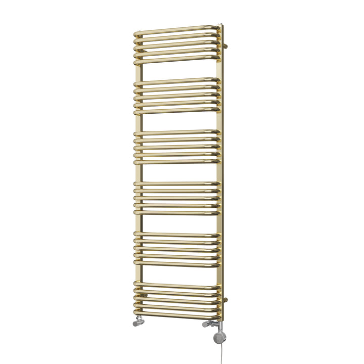 Crossmoor - Polished Gold Dual Fuel Towel Rail H1533mm x W500mm Thermostatic