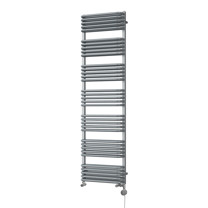 Crossmoor - Silver Dual Fuel Towel Rail H1800mm x W500mm Thermostatic