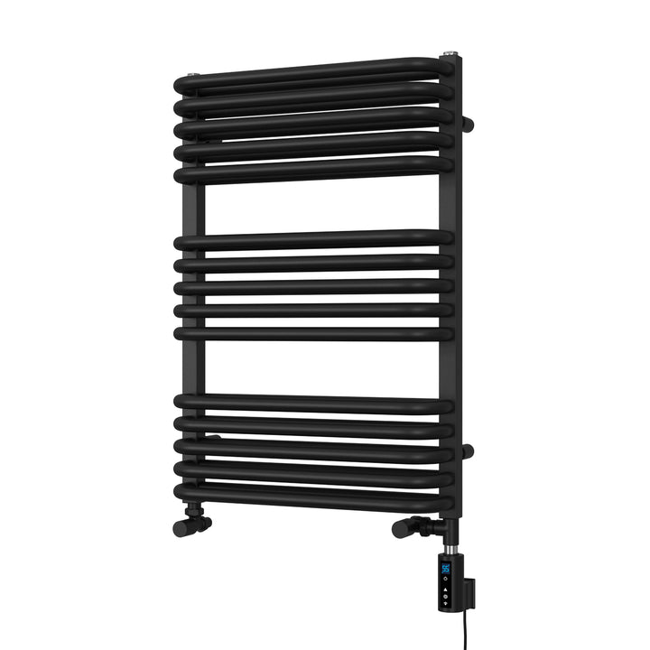 Crossmoor - Black Dual Fuel Towel Rail H736mm x W500mm Thermostatic WIFI
