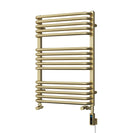 Crossmoor - Brushed Brass Dual Fuel Towel Rail H736mm x W500mm Thermostatic WIFI